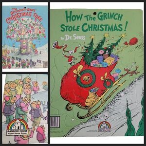 Vintage How Grinch Stole Christmas & Berenstain Bears Random House 1980s Puzzle